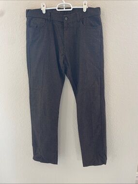 Canali Dark Brown Textured Dress Pants